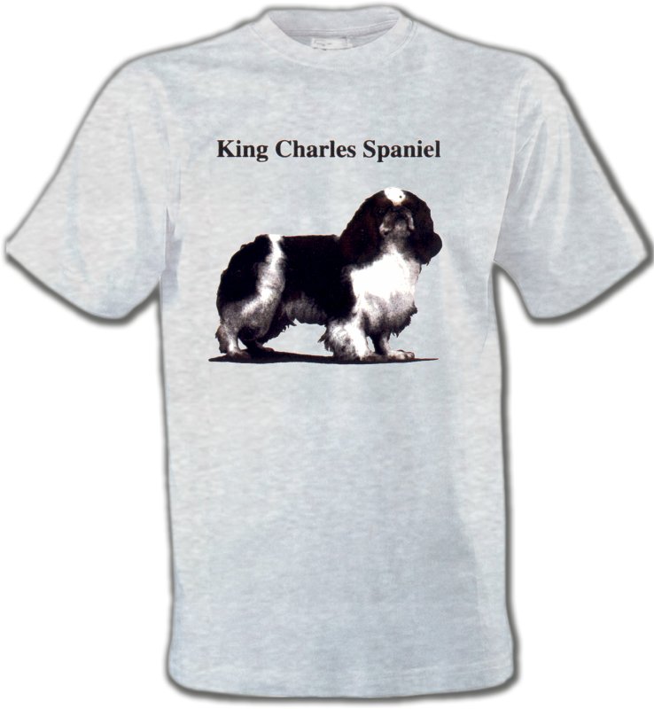 T-Shirts Col Rond Unisexe Cavalier King Charles Cavalier King Charles Noir et Blanc (C)