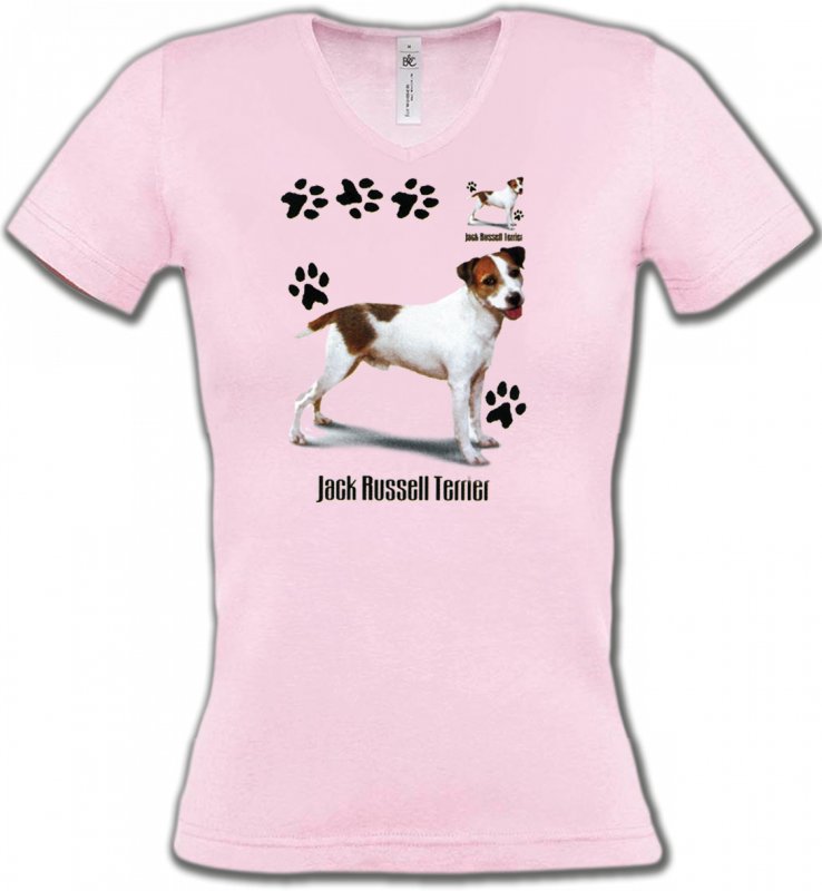 T-Shirts Col V Femmes Jack Russell Terrier Jack Russell Terrier (D)