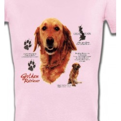T-Shirts T-Shirts Col V Femmes Golden Retriever (TG)