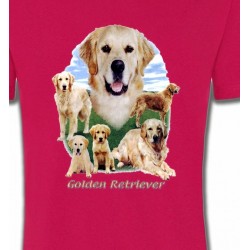 T-Shirts T-Shirts Col Rond Enfants Golden Retriever Paysage (MG)