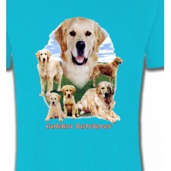 T-Shirts T-Shirts Col Rond Unisexe Golden Retriever Paysage (MG)