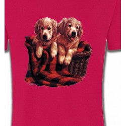 T-Shirts Races de chiens Golden Retriever Chiots (DG)