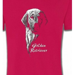 T-Shirts Races de chiens Golden Retriever Noir et Blanc  (HG)
