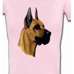 T-Shirts Races de chiens Tête de Dogue Allemand (F)