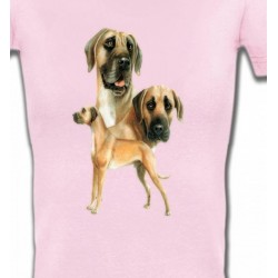T-Shirts T-Shirts Col V Femmes Dogue Allemand (B)