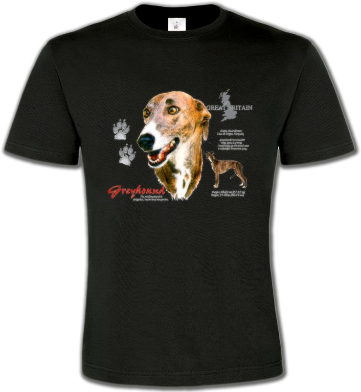 T-Shirts Col Rond Unisexe Greyhound Greyhound Lévrier  (N)