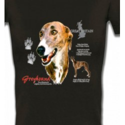 T-Shirts T-Shirts Col V Femmes Greyhound Lévrier  (N)