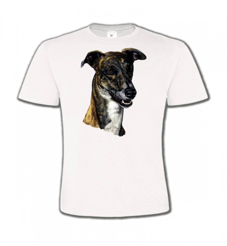 T-Shirts Col Rond Enfants Greyhound Tête de Greyhound Lévrier(G)