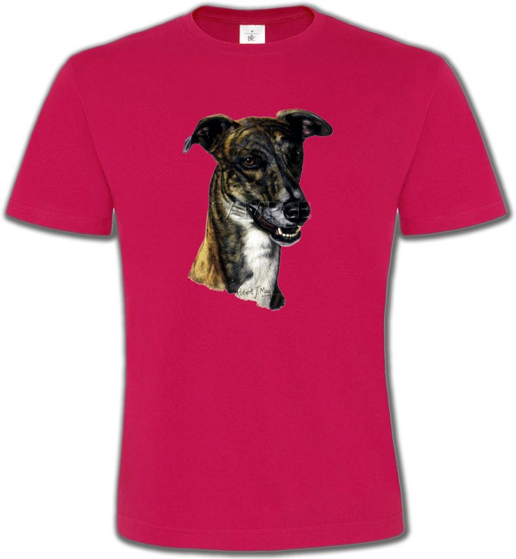 T-Shirts Col Rond Unisexe Greyhound Tête de Greyhound Lévrier(G)