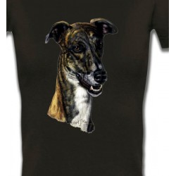 T-Shirts T-Shirts Col V Femmes Tête de Greyhound Lévrier(G)