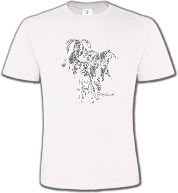T-Shirts Col Rond Unisexe Greyhound Lévrier (E)