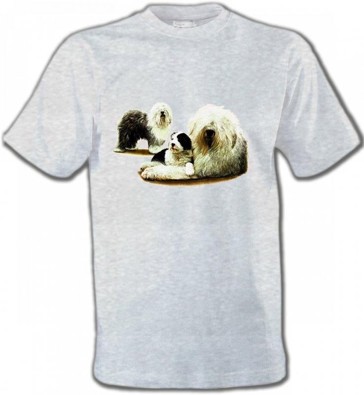 T-Shirts Col Rond Unisexe Bobtail berger anglais Famille Bobtail Berger Anglais (E)