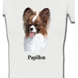 T-Shirts Races de chiens Tête de Papillon (E)