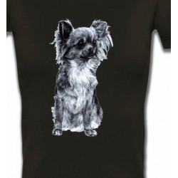 T-Shirts Races de chiens Papillon gris (C)