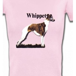 T-Shirts T-Shirts Col V Femmes Lévrier Whippet (M)