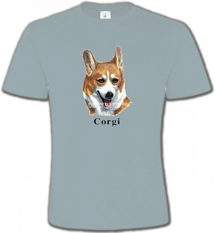 T-Shirts Col Rond Unisexe Welsh Corgi Tête de Welsh Corgi (B)