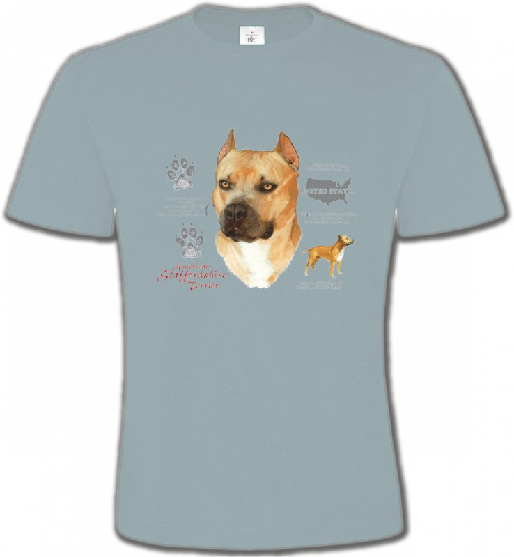 T-Shirts Col Rond Unisexe Staffordshire Bull terrier Staffordshire (C)