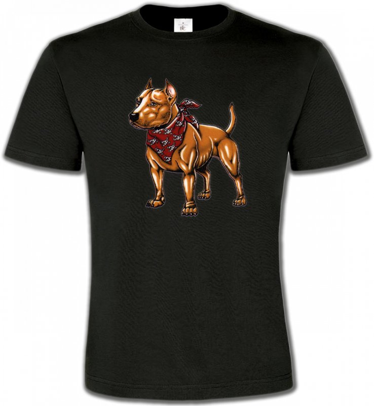 T-Shirts Col Rond Unisexe Staffordshire Bull terrier Fun Staffordshire (K)