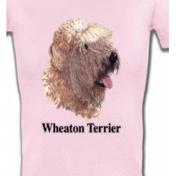 T-Shirts T-Shirts Col V Femmes Wheaten Terrier (J)