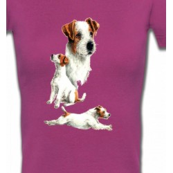 T-Shirts T-Shirts Col V Femmes Fox Terrier Chiot