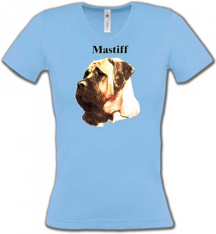 T-Shirts Col V Femmes Mastiff Mastiff (C)