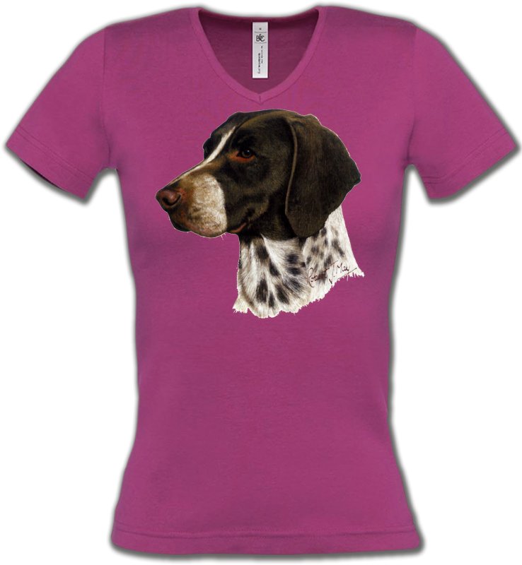 T-Shirts Col V Femmes Pointers Pointer (A)