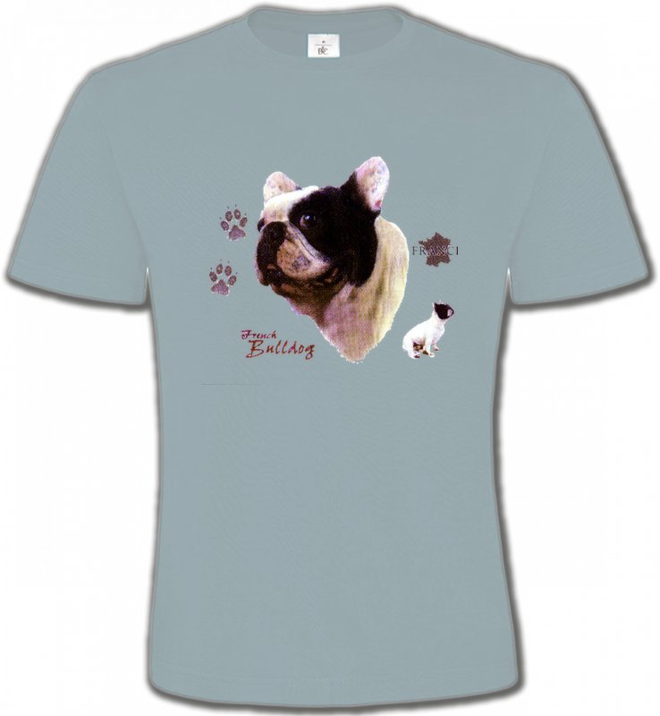 T-Shirts Col Rond Unisexe Bulldog Bulldog Français (CF)