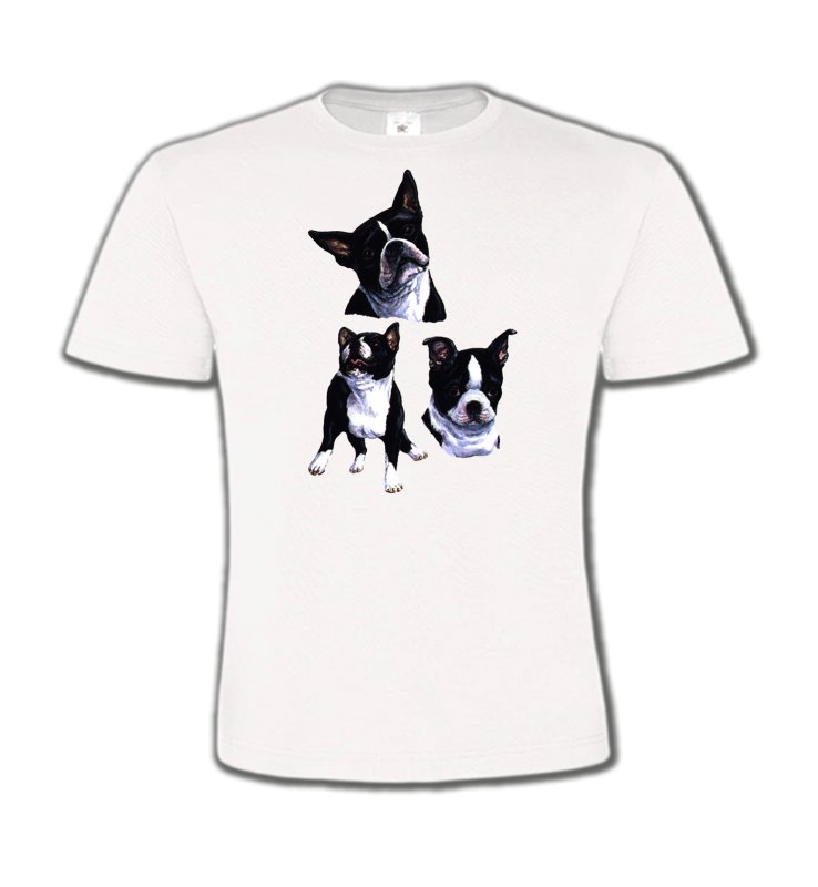 T-Shirts Col Rond Enfants Bulldog Bulldog Français noir et blanc (BF)