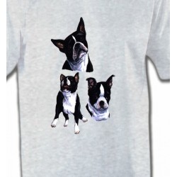 T-Shirts T-Shirts Col Rond Enfants Bulldog Français noir et blanc (BF)