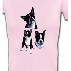 T-Shirts Races de chiens Bulldog Français noir et blanc (BF)