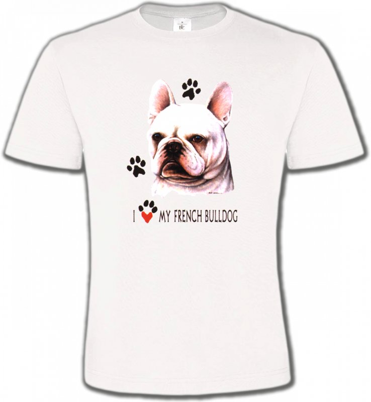 T-Shirts Col Rond Unisexe Bulldog Bulldog Français (AF)