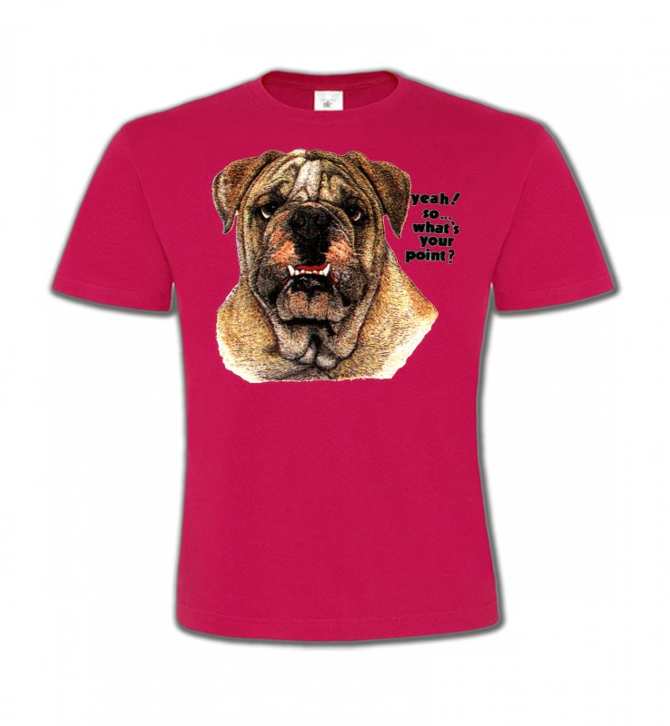 T-Shirts Col Rond Enfants Bulldog Bulldog Anglais Humour (A)