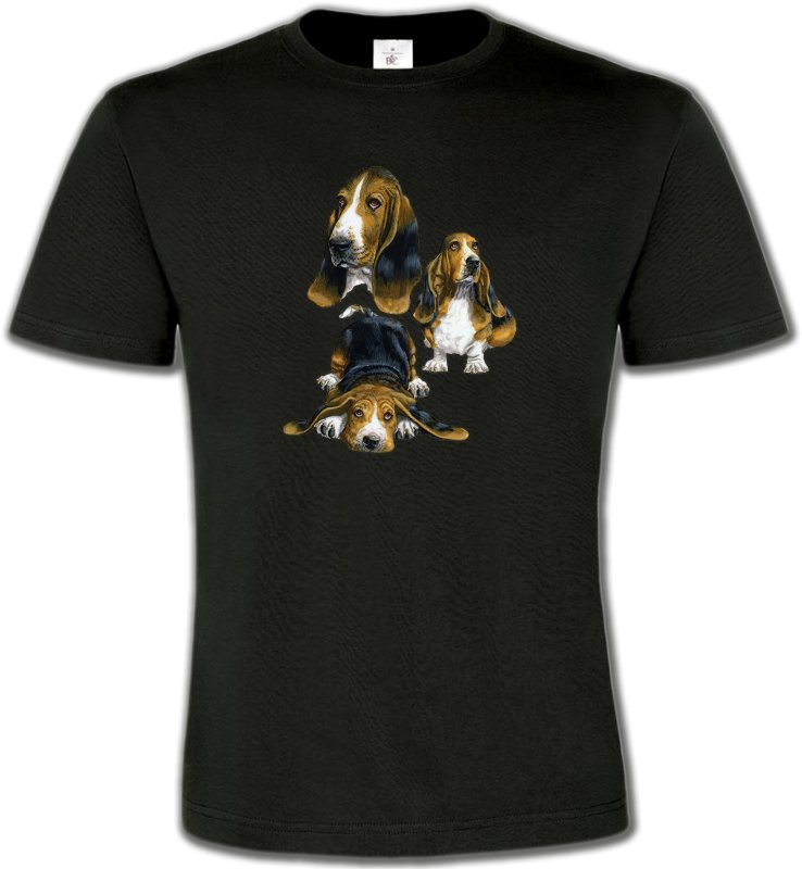 T-Shirts Col Rond Unisexe Basset hound Basset Hound (A)