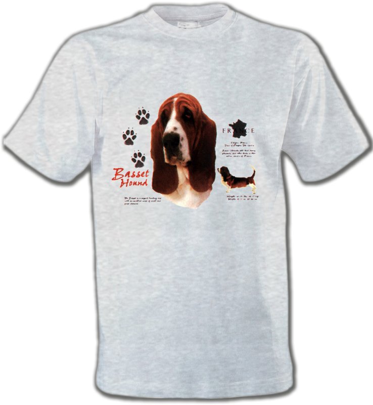 T-Shirts Col Rond Unisexe Basset hound Basset Hound (C)