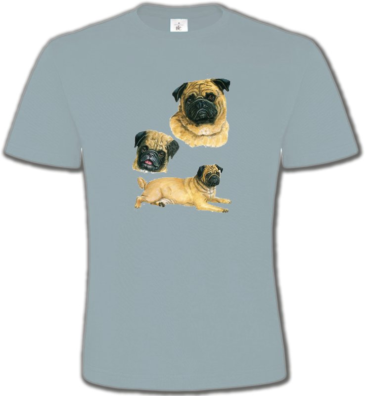 T-Shirts Col Rond Unisexe Carlin Pug Carlin Pug (A)