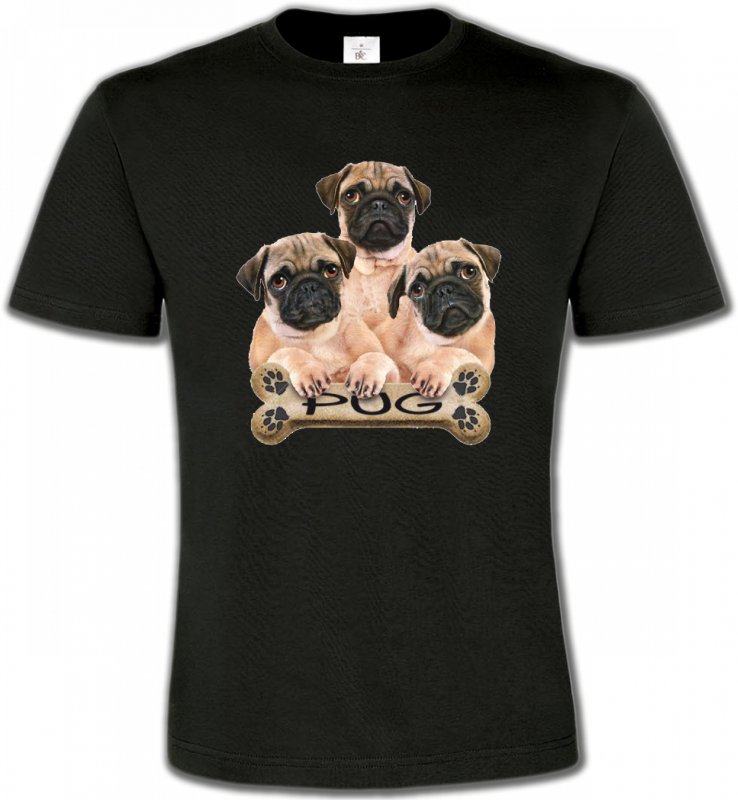 T-Shirts Col Rond Unisexe Carlin Pug Carlin Pug (B)