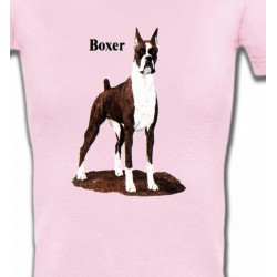 T-Shirts Races de chiens Boxer brun et blanc (M)