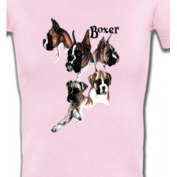 T-Shirts Races de chiens Cinq Boxers (O)