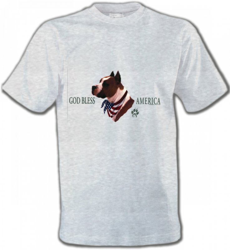 T-Shirts Col Rond Unisexe Bull Terrier Bull Terrier America