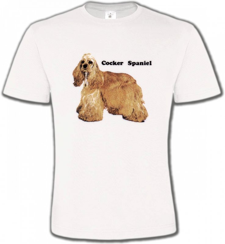 T-Shirts Col Rond Unisexe Cocker Cocker Spaniel beige (D)