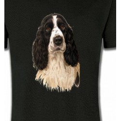 T-Shirts Races de chiens Cocker noir et blanc (Tb)