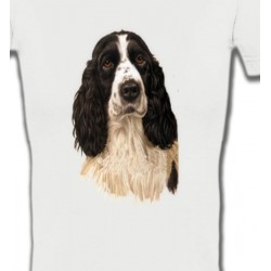 T-Shirts Races de chiens Cocker noir et blanc (Tb)
