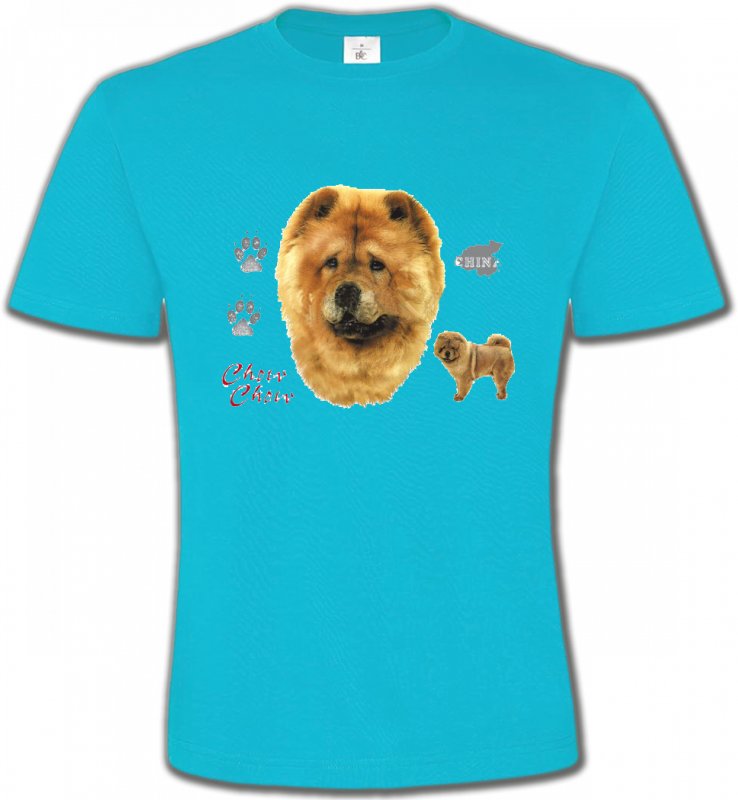 T-Shirts Col Rond Unisexe Chow Chow Chow Chow (B)