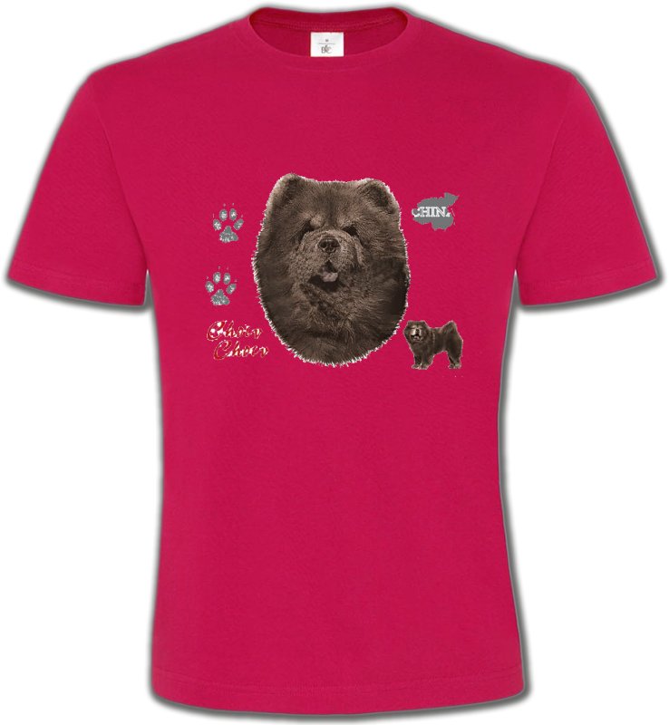 T-Shirts Col Rond Unisexe Chow Chow Chow Chow (A)