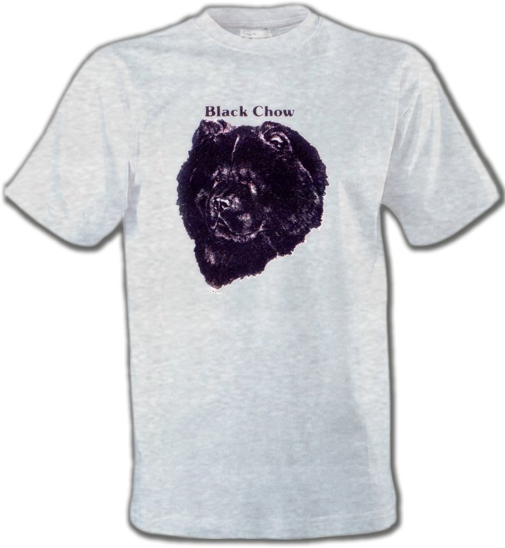 T-Shirts Col Rond Unisexe Chow Chow Chow Chow Noir (C)