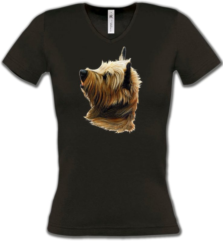 T-Shirts Col V Femmes Cairn Terrier Cairn Terrier (B)
