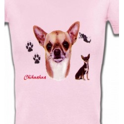 T-Shirts T-Shirts Col V Femmes Chihuahua (B)