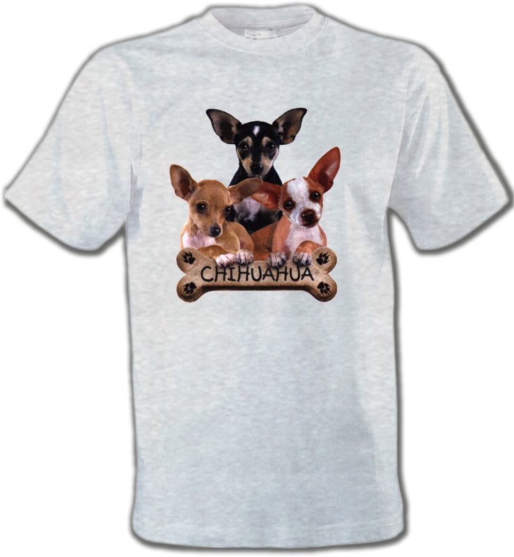 T-Shirts Col Rond Unisexe Chihuahua Chihuahua bébés (A)