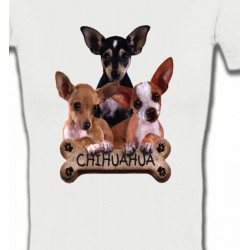 T-Shirts T-Shirts Col V Femmes Chihuahua bébés (A)