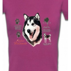 T-Shirts T-Shirts Col V Femmes Alaskan malamute
